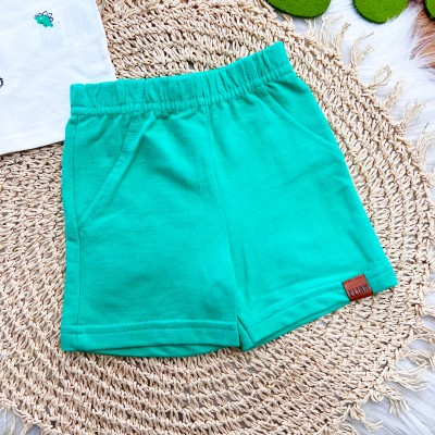 Conj. Camiseta Dinos e Bermuda - Off White e Verde